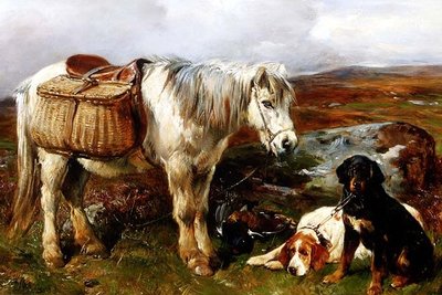 Hoogland Pony met Honden door John Sargent Noble