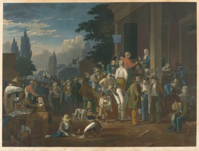 De provinciale verkiezing door John Sartain after George Caleb Bingham