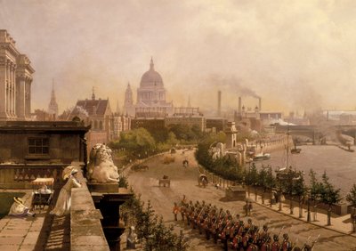 De Embankment, 1874 door John Scorrer O