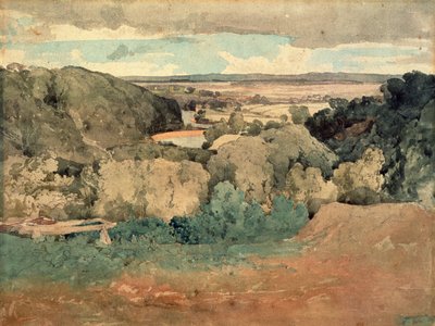 Barnard Castle vanaf Towler Hill door John Sell Cotman