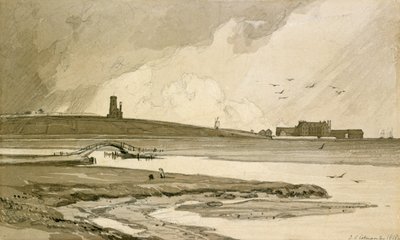 Blakeney Kerk en Wiveton Hall, 1818 door John Sell Cotman