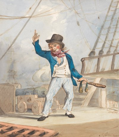 Karikatuur van een matroos (een van een set van drie) door John Sell Cotman