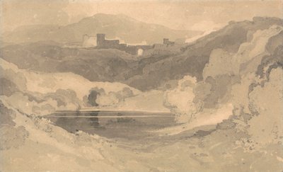 Kasteel in een landschap door John Sell Cotman