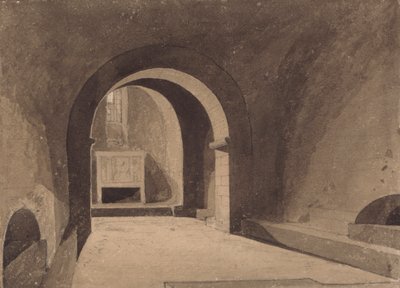 Crypte van Saint Gervaise, Rouen, Normandië door John Sell Cotman