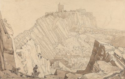 Domfront, kijkend naar het zuidoosten door John Sell Cotman