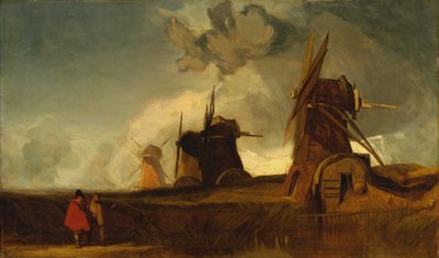 Drainage Molens in de Venen, Croyland, Lincolnshire door John Sell Cotman