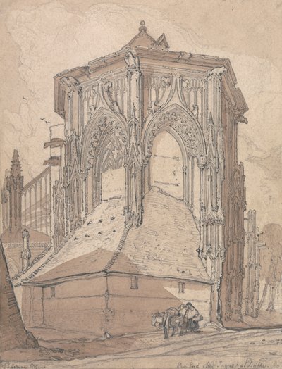 Oostkant van Saint Jacques in Dieppe, Normandië door John Sell Cotman
