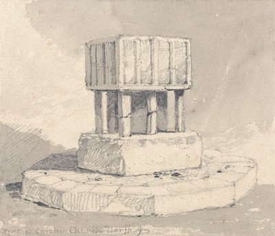 Doopvont in Caister Church, Norfolk door John Sell Cotman