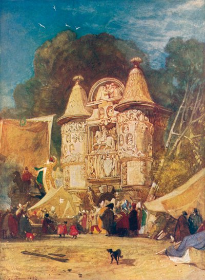 Poort van de Abdij Aumale, Normandië door John Sell Cotman