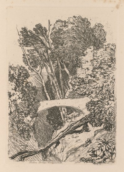 Liber Studiorum: Plaat 11: Parsons Bridge, Cardingshire, 1838 door John Sell Cotman