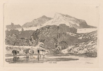 Liber Studiorum: Plaat 21, Uitzicht in Noord-Wales door John Sell Cotman