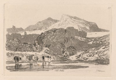 Liber Studiorum: Plaat 21, Uitzicht in Noord-Wales, 1838 door John Sell Cotman