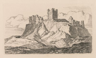 Liber Studiorum: Plaat 30, Bambro Castle, Northumberland door John Sell Cotman