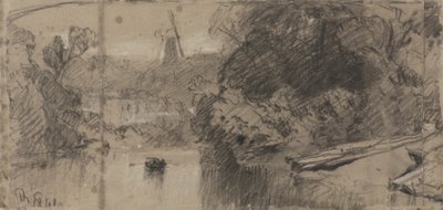 Rivierlandschap, waarschijnlijk bij Thorpe, Norfolk door John Sell Cotman