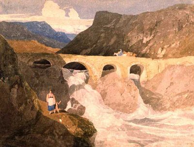 Weg naar Capel Curig, Noord-Wales door John Sell Cotman