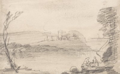 Ruïne aan een meer, op de manier van Richard Wilson door John Sell Cotman