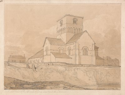 Zuidoostelijke aanblik van de kerk van Lery, bij Pont-de-l