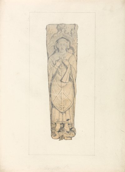 Studie van een deksel van een doodskist op het kerkhof van Houghton, Norfolk door John Sell Cotman