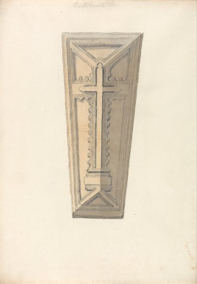 Studie van een kistdeksel uit een () Norfolk kerk door John Sell Cotman