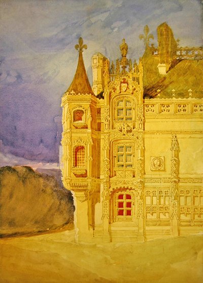 Het abtsgebouw van de abdij van St. Ouen in Rouen door John Sell Cotman