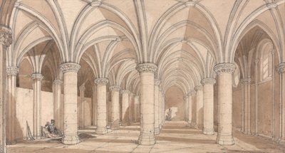 De zaal van de baronnen, Mont Saint Michel door John Sell Cotman