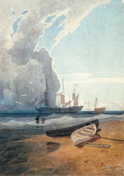De Mars, voor anker bij Cromer, ca. 1807 door John Sell Cotman