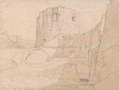 Uitzicht op de Donjon van Chateau Gaillard, bij Andelys, Normandië door John Sell Cotman