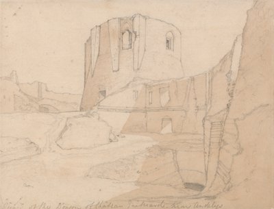 Uitzicht op de Donjon van Chateau Gaillard, bij Andelys, Normandië door John Sell Cotman