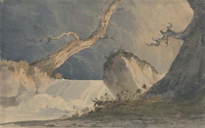 Waterval in een verlaten landschap door John Sell Cotman