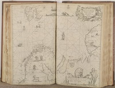 Een kaart van de zeekusten van Rusland, Lapland, Finmarke, Nova Zemla en Groenland, 1671 door John Seller
