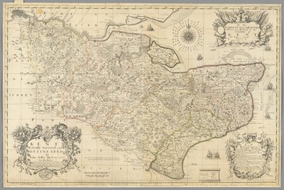 Kent, daadwerkelijk onderzocht en afgebeeld door John Seller, ca. 1680 door John Seller