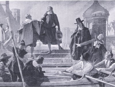 Vlucht van de vijf leden, illustratie uit De Geschiedenis van het Britse Volk gepubliceerd door Waverley, ca. 1940 door John Seymour Lucas