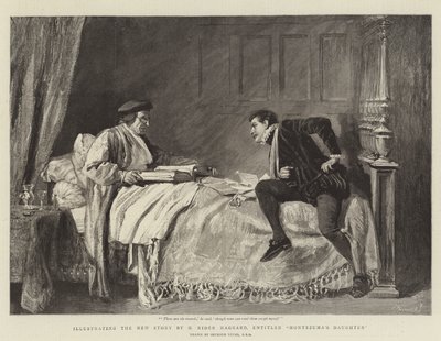 Illustratie van het nieuwe verhaal van H Rider Haggard, getiteld Montezuma