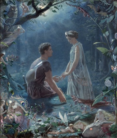 Lysander en Hermia (detail) door John Simmons