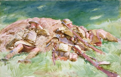 Hooglanders rusten aan het front, 1918 door John Singer Sargent
