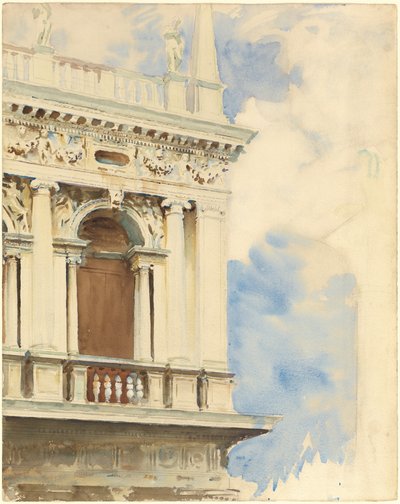 Een hoek van de bibliotheek in Venetië door John Singer Sargent