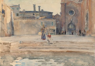 Campo dei Frari, Venetië, ca. 1880 door John Singer Sargent