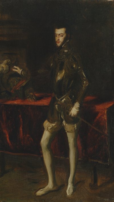 Kopie naar Titiaans portret van Filips II door John Singer Sargent