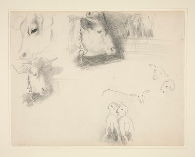 Koeien en schapen door John Singer Sargent