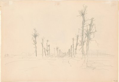 Verwoest Landschap [verso] door John Singer Sargent