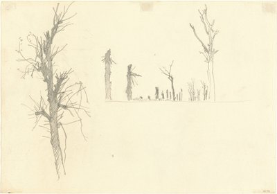 Verwoeste bomen door John Singer Sargent