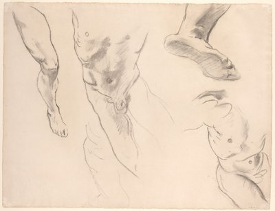 Figurenstudies van een naakte jongeling door John Singer Sargent