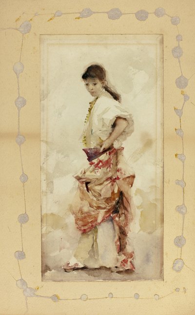 Meisje in Spaanse kostuum, voor 1880 door John Singer Sargent
