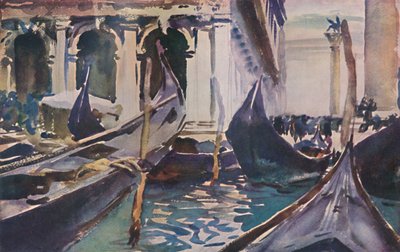 Gondels bij de Piazzetta, ca. 1904, 1925 door John Singer Sargent