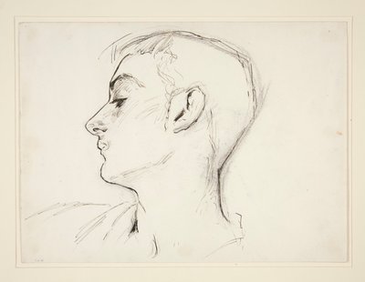 Hoofd van een jonge man in profiel door John Singer Sargent