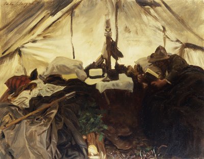 Binnen in een Tent in de Canadese Rockies, 1916 door John Singer Sargent
