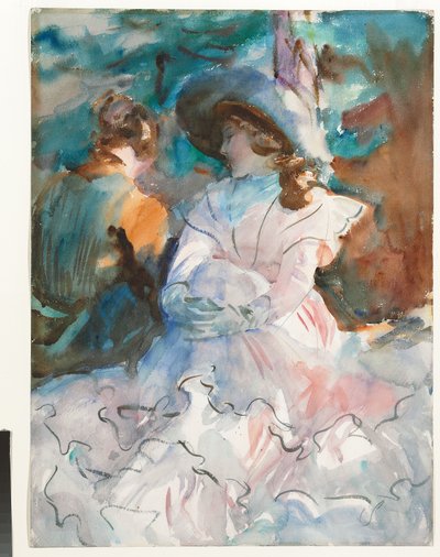 Dames in de schaduw: Abriès, 1912 door John Singer Sargent