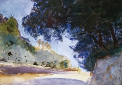 Landschap, Olijfbomen, Corfu, 1909 door John Singer Sargent