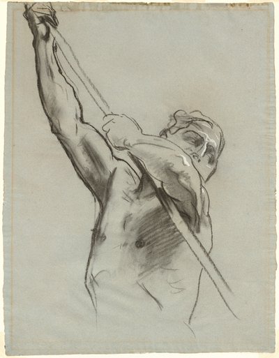 Mannelijke Torso met Paal door John Singer Sargent