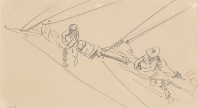Mannen op een spar, ca. 1876 door John Singer Sargent